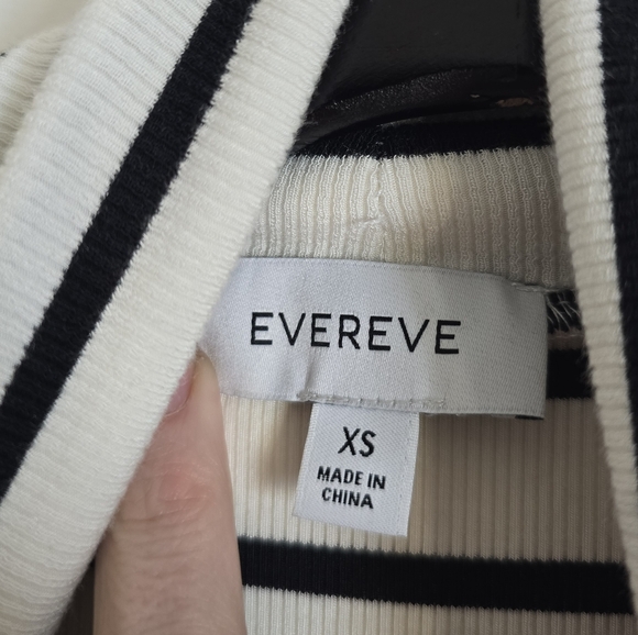 Evereve Striped Stretch Knit Turtleneck Top Blouse XS - Picture 6 of 7
